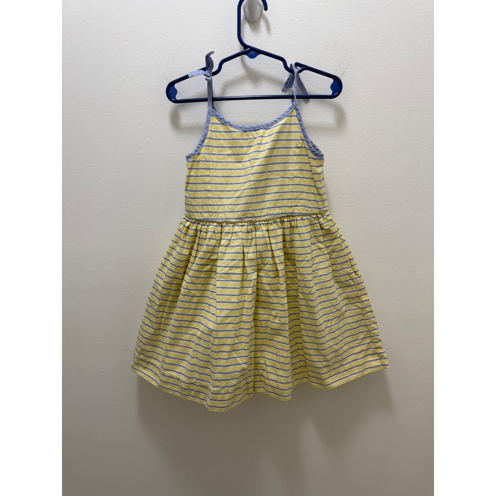 Polo Ralph Lauren Girls Yellow Blue Striped Tie Strap Sun Dress 4 4T